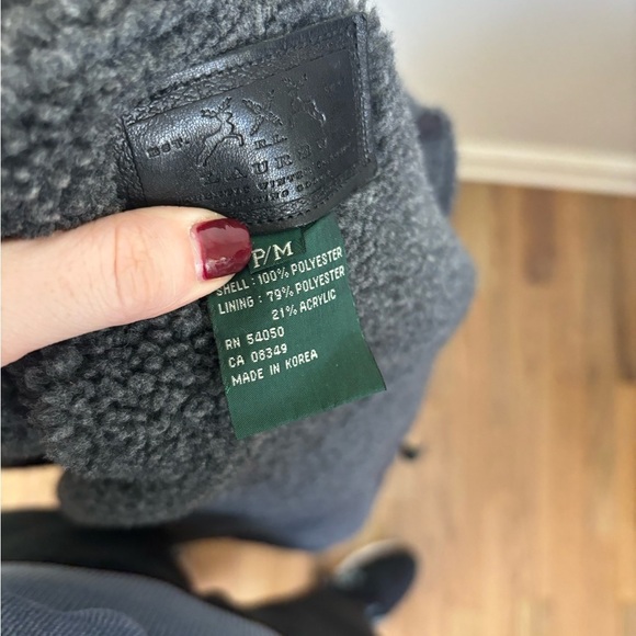 Lauren Ralph Lauren Jacket Black Gray Faux Fur Petite M - Picture 8 of 8